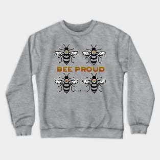 BEE PROUD. Celebrate Manchester Pride with this bee design with rainbow hearts Crewneck Sweatshirt